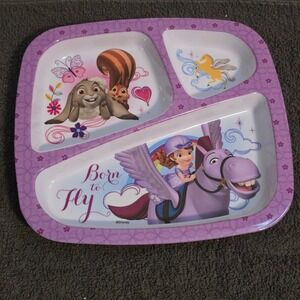 Zak Designs Disney Sofia the First Divided Plate Kids OS Purple Melamine Tray